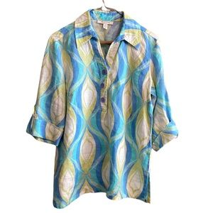 JM Collection linen button up shirt 6